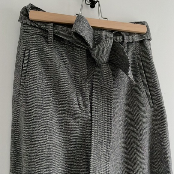 Aritzia Wilfred Tie-Front Wool Cashmere Blend High Waisted Trouser Pants 2 - Picture 5 of 13